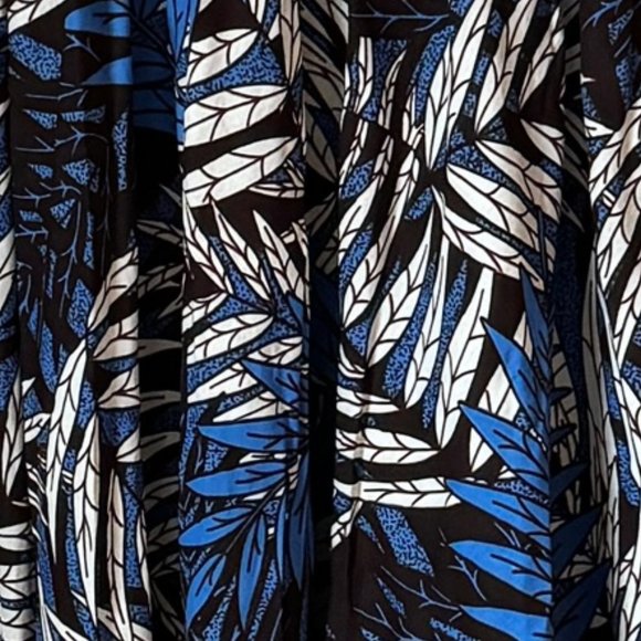 Tropical Palm Pattern Maxi Dress African Wax Print Sleeveless V Neck Pockets Sm - Picture 5 of 16